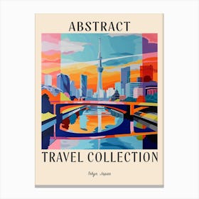 Abstract Travel Collection Poster Tokyo Japan 2 Canvas Print