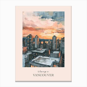 Mornings In Vancouver Rooftops Morning Skyline 3 Canvas Print