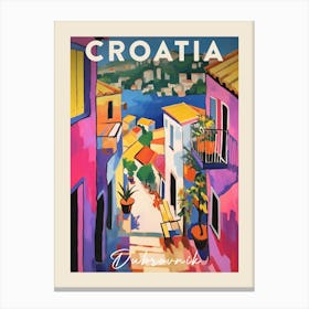 Dubrovnik Croatia 1 Fauvist Painting  Travel Poster Canvas Print