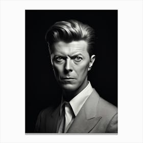 Black And White Photograph Of David Bowie 3 Canvas Print