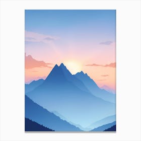 Misty Mountains Vertical Composition In Blue Tone 72 Canvas Print