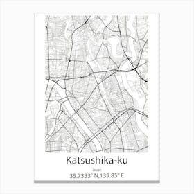 Katsushika Ku,Japan Minimalist Map Toile