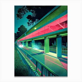 Neon Bridge Canvas Print