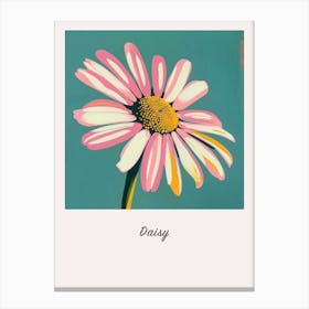Daisy 2 Square Flower Illustration Poster Canvas Print