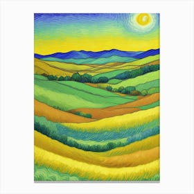 Sunset In The Wheat Fields Canvas Print