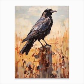 Bird Painting Raven 3 Canvas Print