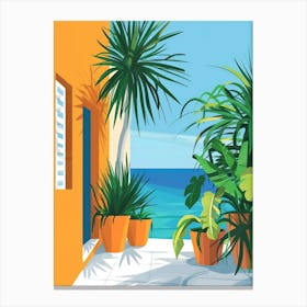 Tropical House On The Beach Canvas Print