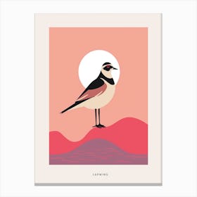 Minimalist Lapwing 4 Bird Poster Canvas Print