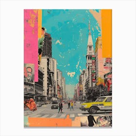 Buenos Aires   Retro Collage Style 3 Canvas Print