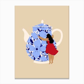 Teapot Hug Canvas Print