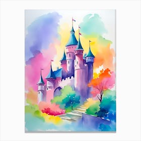 Watercolor Castle Canvas Print