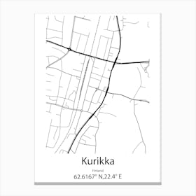 Kurikka,Finland Minimalist Map Canvas Print