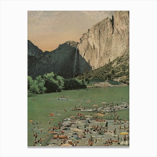 Paradise Green & Brown Canvas Print