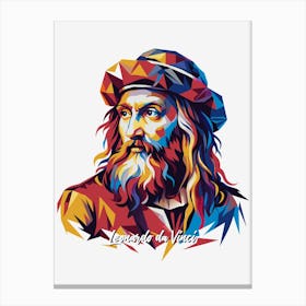 Leonardo Da Vinci 02 Portait Portrait WPAP Pop Art Canvas Print