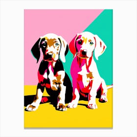 Weimaraner Pups, This Contemporary art brings POP Art and Flat Vector Art Together, Colorful Art, Animal Art, Home Decor, Kids Room Decor, Puppy Bank - 93 Canvas Print