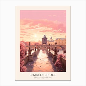 Charles Bridge Prague Czech Republic Travel Poster Canvas Print