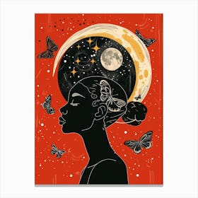 Moon And Butterflies Canvas Print