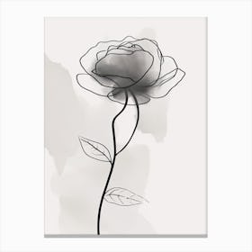 Rose Line Art Abstract 3 Canvas Print