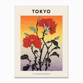 Tokyo Japan 2 Botanical Flower Market Poster Canvas Print