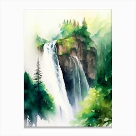 Multnomah Falls, United States Water Colour  (2) Canvas Print