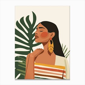 Illustration Of A Woman With Earrings 1 Canvas Print