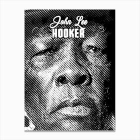 John Lee Hooker Blue Musician Legend in Black White Line Art 2 Lienzo