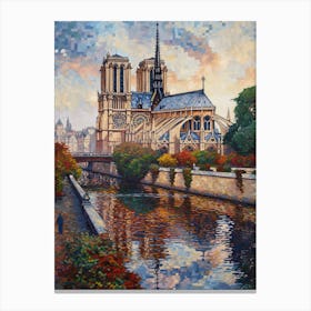 Notre Dame Paris France Paul Signac Style 1 Canvas Print
