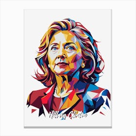 Hillary Clinton 2 Portrait WPAP Pop Art Canvas Print