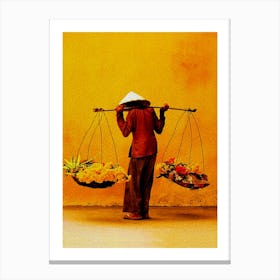 Street Vendor, Viet Nam Canvas Print