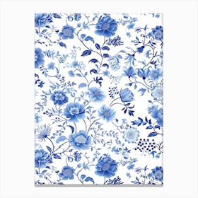 Blue And White Floral Pattern 14 Canvas Print