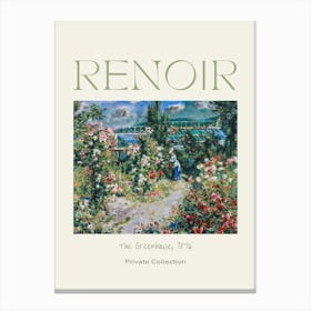 The Greenhouse 1876 by Pierre Auguste Renoir - HD Remastered Immaculate | Labelled Poster Gallery Artwork | in Private Collection Canvas Print