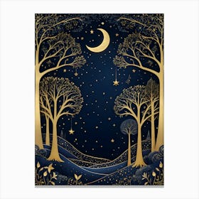 Night In The Forest Canvas Print