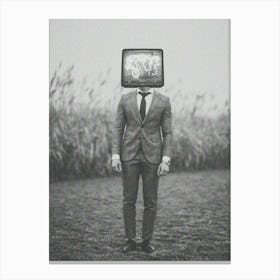 Man With a TV Head Canvas Print