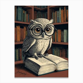 Owl In Glasses Canvas Print