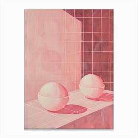 Pink Breakfast Food Energy Balls 4 Canvas Print