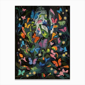 Butterflies in a Forest Montage III Canvas Print