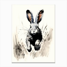 Rabbit Prints Black And White Ink 6 Canvas Print