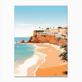 Abstract Illustration Of Sorrento Back Beach Australia Orange Hues 2 Canvas Print