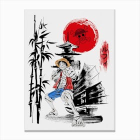 Monkey D Luffy Cherry Blossom Canvas Print