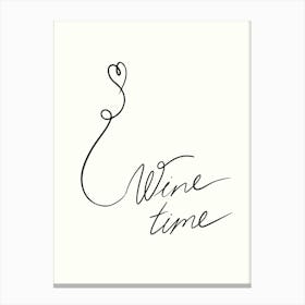 Wine Time hand drawing illustration Canvas Print