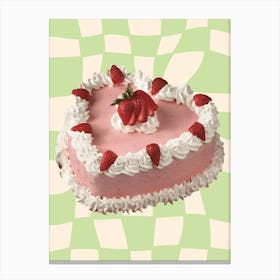 Coquette Heart Cake Danish Pastel Canvas Print