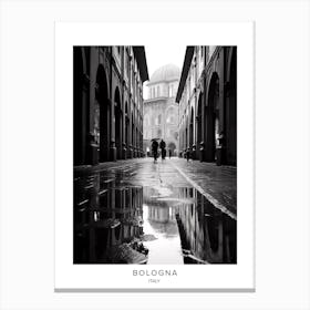 Poster Of Bologna, Italy, Black And White Analogue Photography 2 Canvas Print