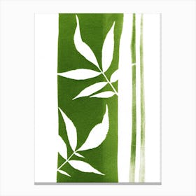 Green elder leaf lines Canvas Print