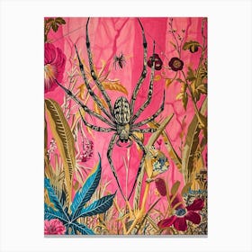 Floral Animal Painting Spider 3 Canvas Print