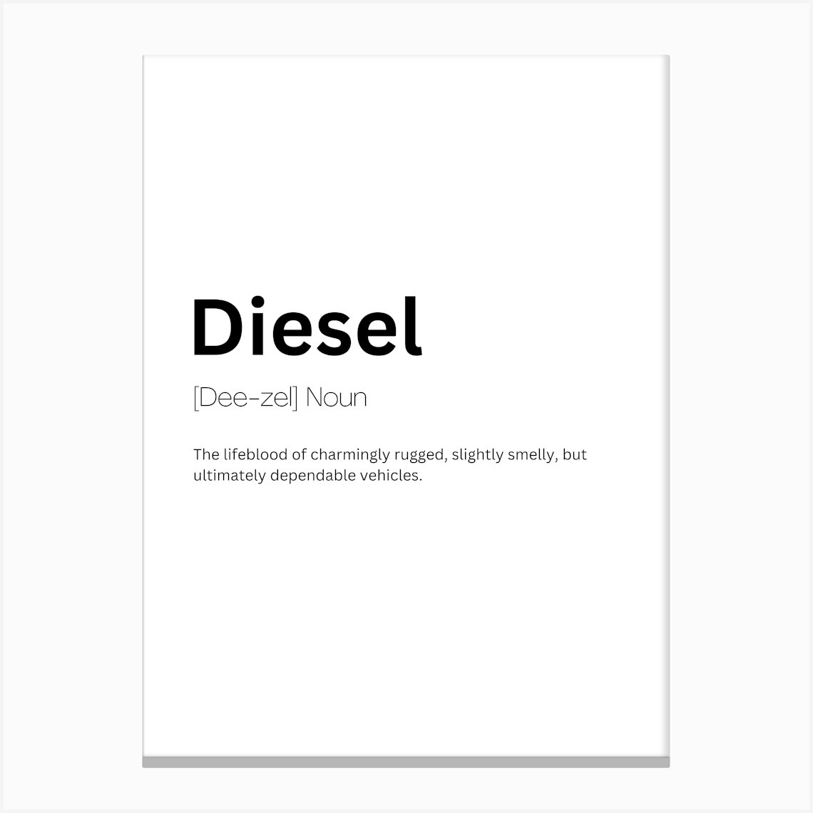 Diesel Definition Meaning 1 Canvas Print by Kaigozen