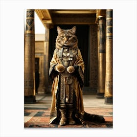 Cat In Egyptian Costume Canvas Print