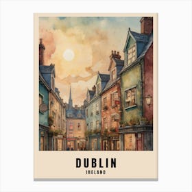 Dublin City Ireland Travel Poster (22) Canvas Print
