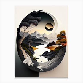 Landscapes 3, Yin and Yang Illustration Canvas Print