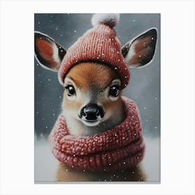 Deer In Winter Canvas Print