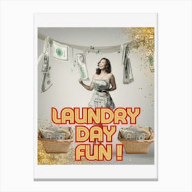 Laundry Fun Day Canvas Print
